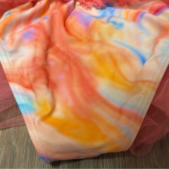 iloveplum Brielle Willow Watercolor Tutu Swimsuit Small Girls One Piece - Picture 7 of 9